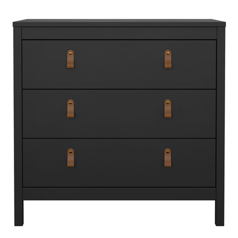 Barcelona Chest 3 drawers in Matt Black