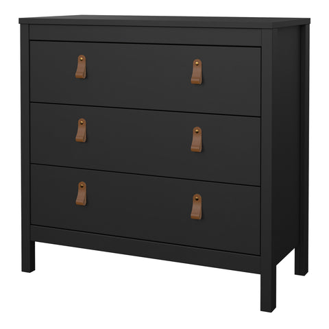 Barcelona Chest 3 drawers in Matt Black