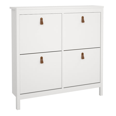 Barcelona Shoe cabinet 4 compartments in White