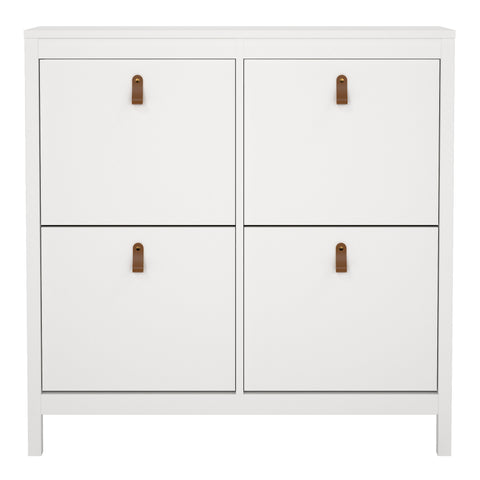 Barcelona Shoe cabinet 4 compartments in White