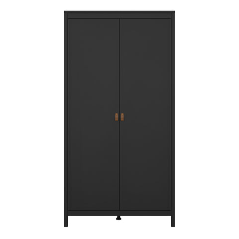 Barcelona Wardrobe with 2 doors in Matt Black