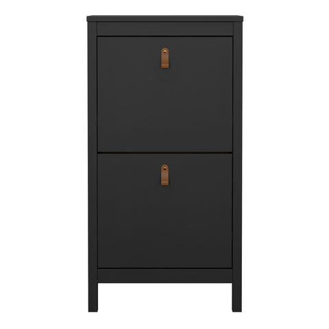 Barcelona Shoe Cabinet 2 flap doors Matt Black