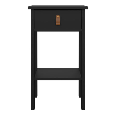 Barcelona Bedside Table with 1 Drawer in Matt Black