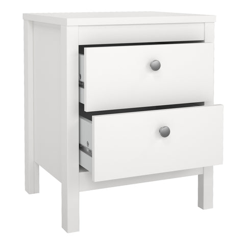 Madrid 3 Piece Bundle, Bedside, Chest and 3 Door Wardrobe in White