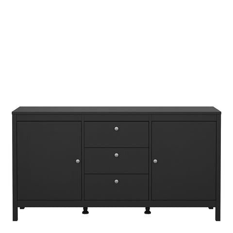 Madrid Sideboard 2 doors + 3 drawers in Matt Black