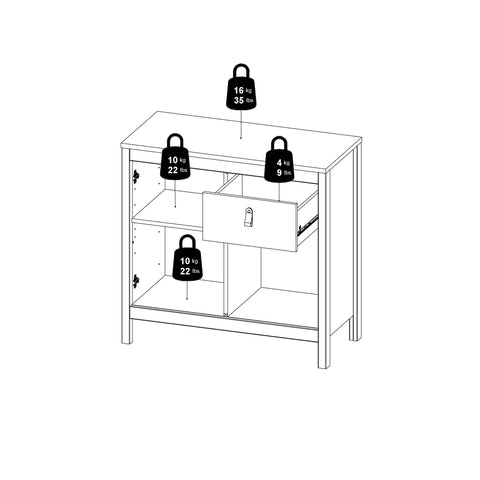 Madrid Sideboard 2 doors + 1 drawer in Matt Black