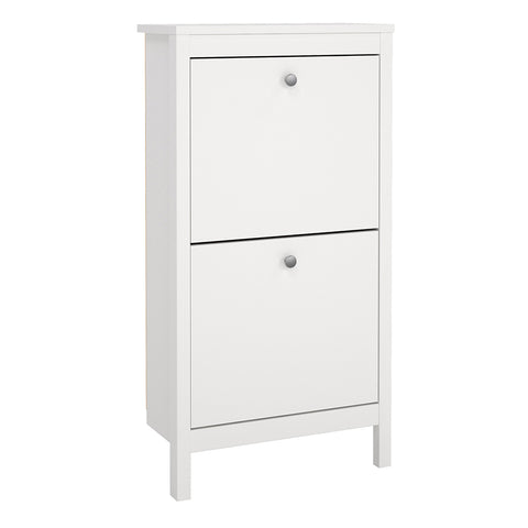 Madrid Shoe Cabinet 2 Flap Door White