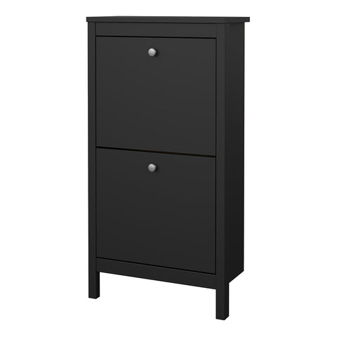 Madrid Shoe Cabinet 2 flap doors Matt Black