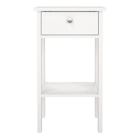 Madrid Bedside Table with 1 Drawer in White