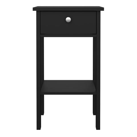 Madrid Bedside Table with 1 Drawer in Matt Black