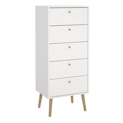 Cumbria Chest 5 Drawers White