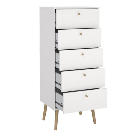 Cumbria Chest 5 Drawers White