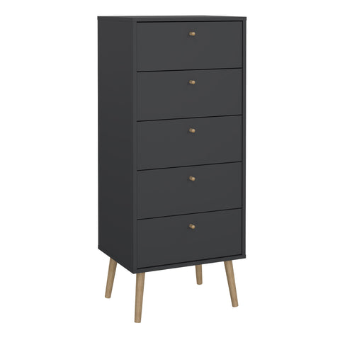 Cumbria Chest 5 Drawers Dark Grey