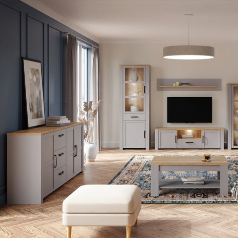 Bohol Large Sideboard in Riviera Oak/Grey Oak