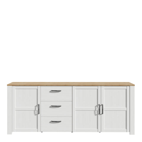 Bohol Large Sideboard in Riviera Oak/White