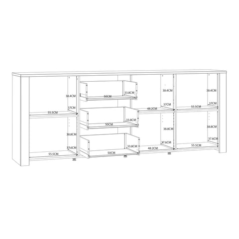 Bohol Large Sideboard in Riviera Oak/White