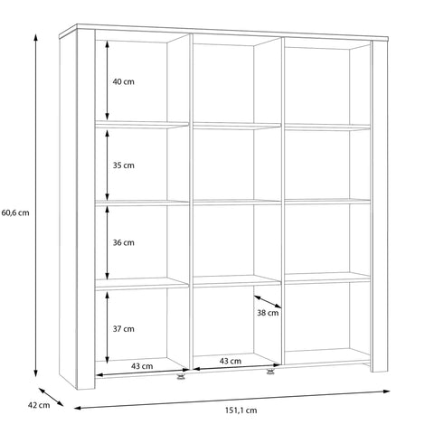 Bohol Large Display Cabinet in Riviera Oak/Grey Oak