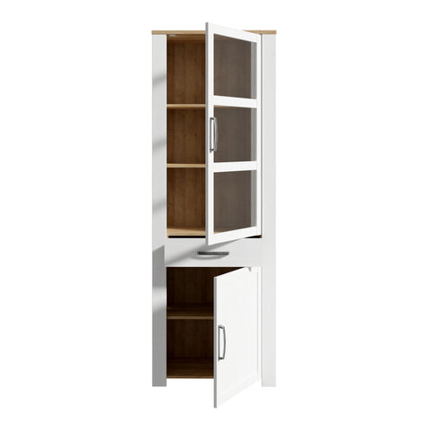 Bohol Narrow Display Cabinet in Riviera Oak/White