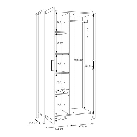 Malte Brun Hallway Wardrobe in Waterford Oak