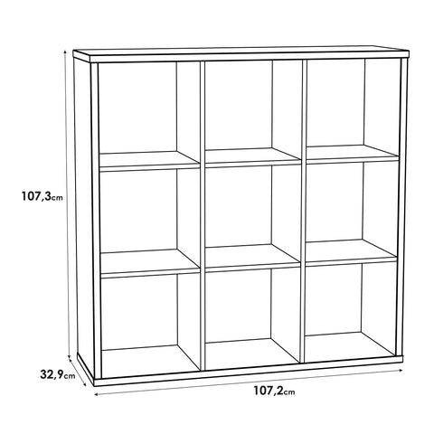 Mauro 3x3 Storage Unit in Matt White