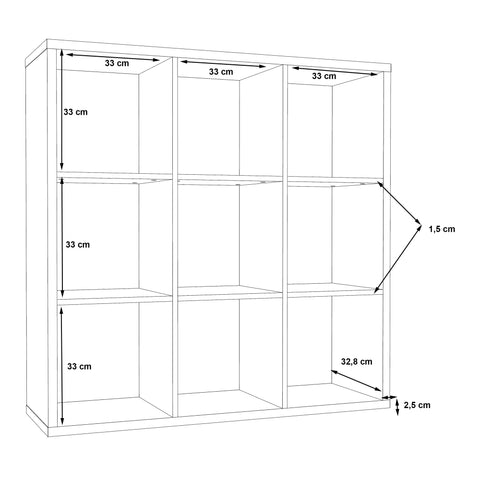 Mauro 3x3 Storage Unit in Matt Black