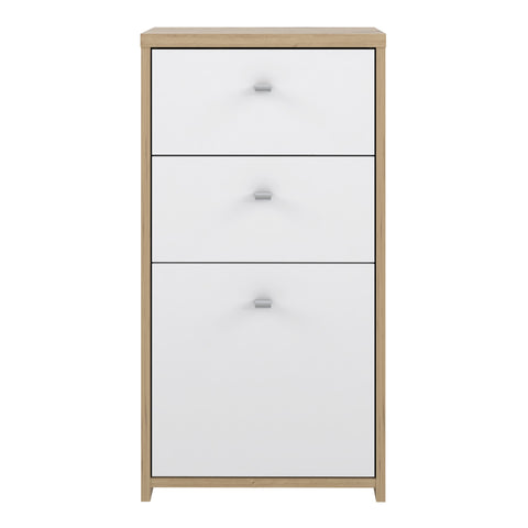 Best Chest Storage Cabinet 2 Drawers 1 Door in Artisan Oak/White