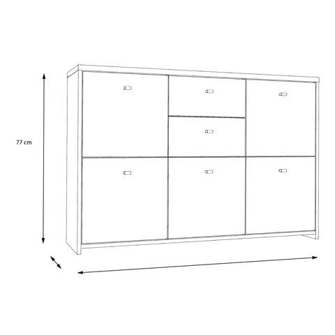 Best Chest Storage Cabinet with 2 Drawers and 5 Doors in Artisan Oak/White