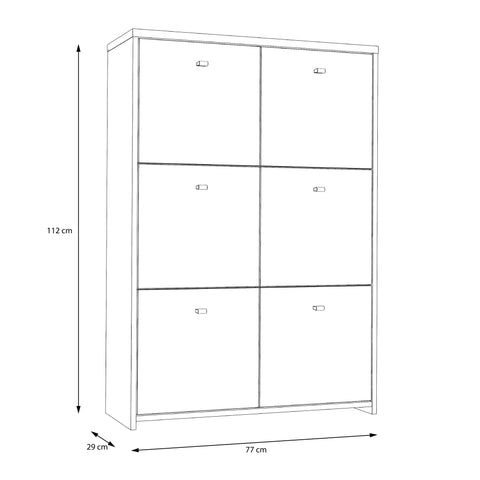 Best Chest Storage Cabinet with 6 Doors in Artisan Oak/White