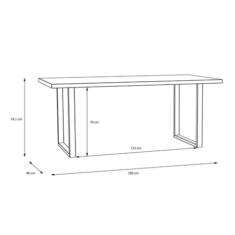 Nikomedes Dining Table in Bartex Oak