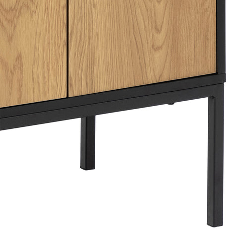 Seaford 3 Door 2 Drawer Sideboard in Black & Oak