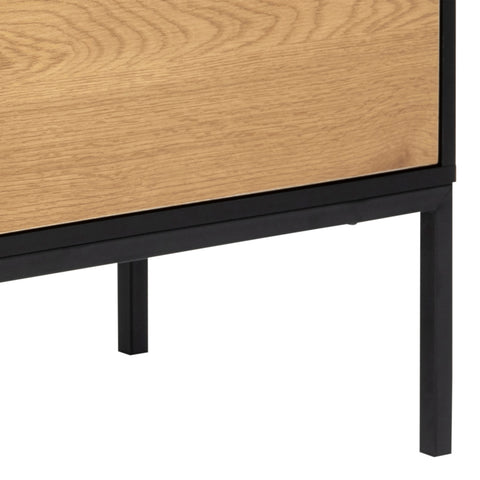 Seaford 1 Door 3 Drawer Small Sideboard in Black & Oak