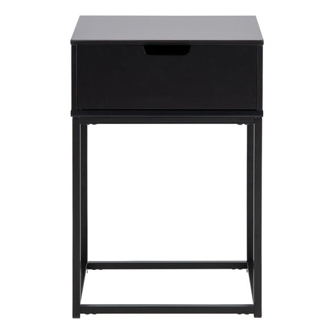 Mitra 1 Drawer Bedside Table in Black