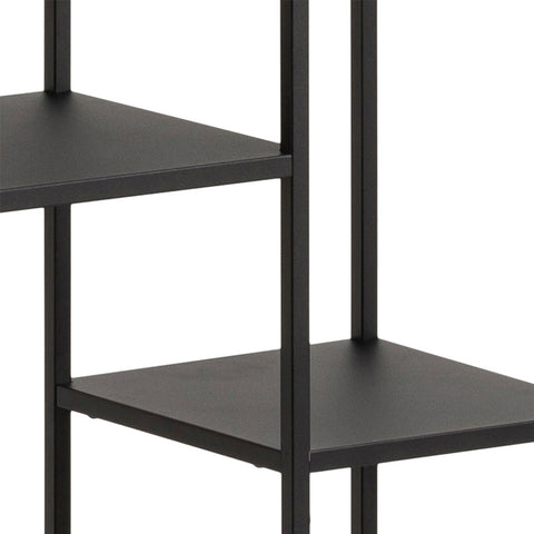 Newcastle Asymmetrical Bookcase with 6 Shelves in Matt Black