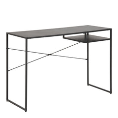 Newcastle Office Desk with Open Shelf in Matt Black