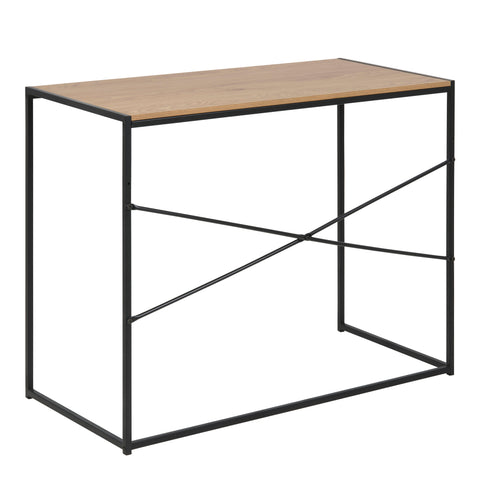 Seaford Office Desk in Black & Oak