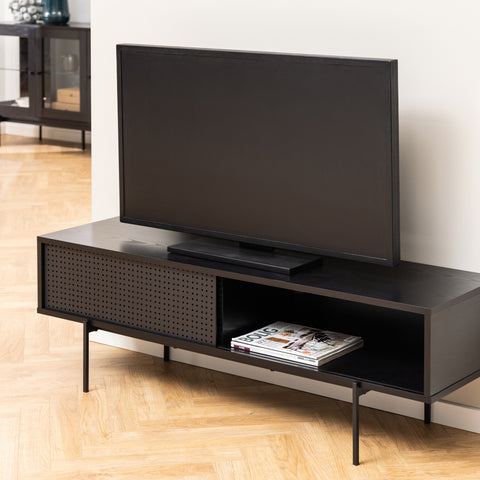 Angus TV Unit with 1 Sliding Door in Black