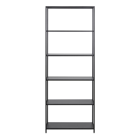 Newcastle Tall Bookcase with 5 Shelves in Matt Black