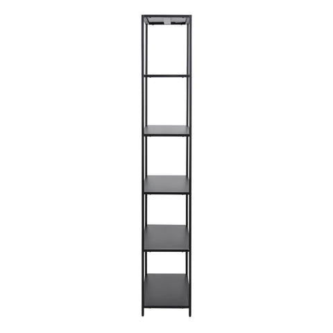 Newcastle Tall Bookcase with 5 Shelves in Matt Black