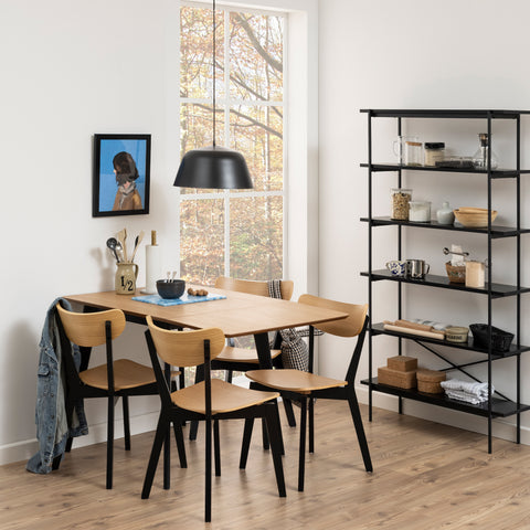 Roxby Extending Dining Table 80-120cm in Oak & Black