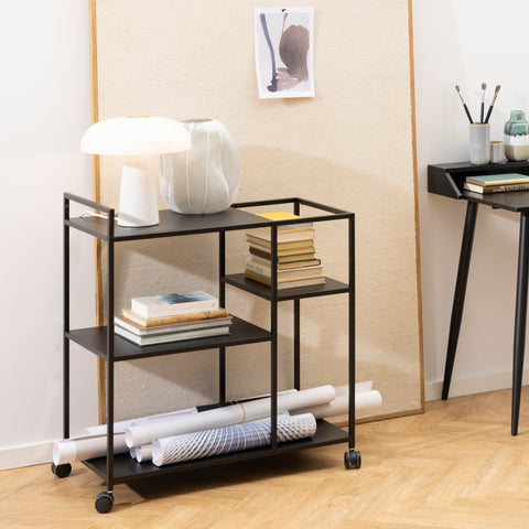 Newcastle Serving Trolley in Matt Black