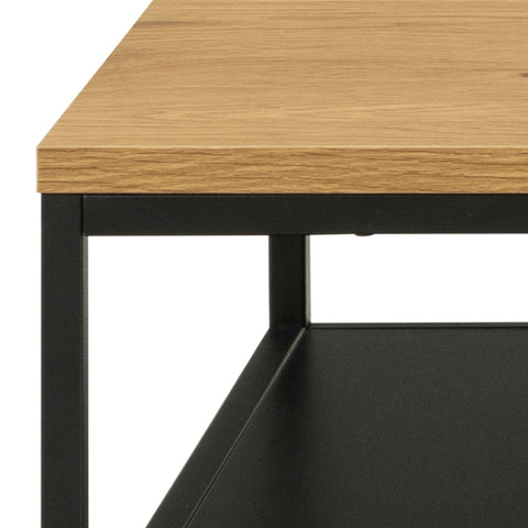 Gila Coffee Table with Open Shelf in Oak & Black