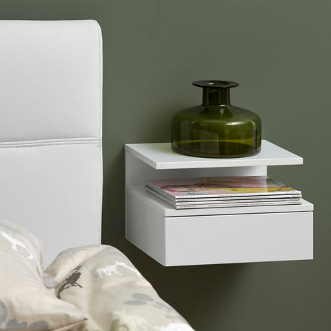 Ashlan Bedside Table with 1 Drawer in White