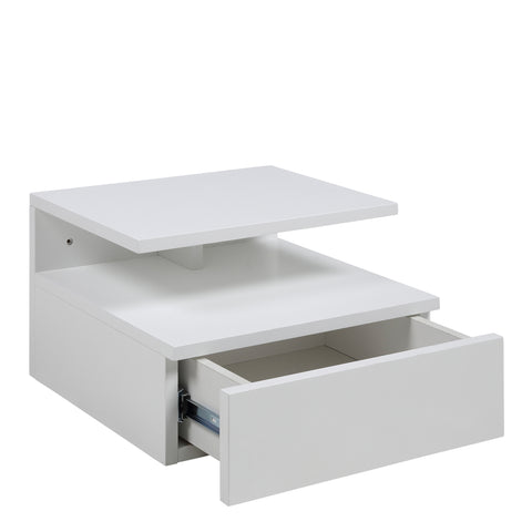 Ashlan Bedside Table with 1 Drawer in White