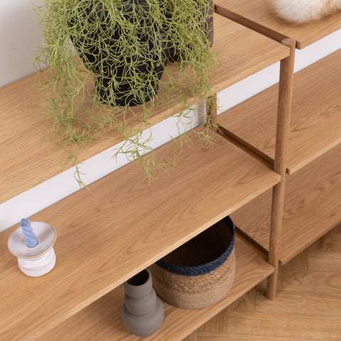 Braidwood Bookcase with 4 Shelves in Oak