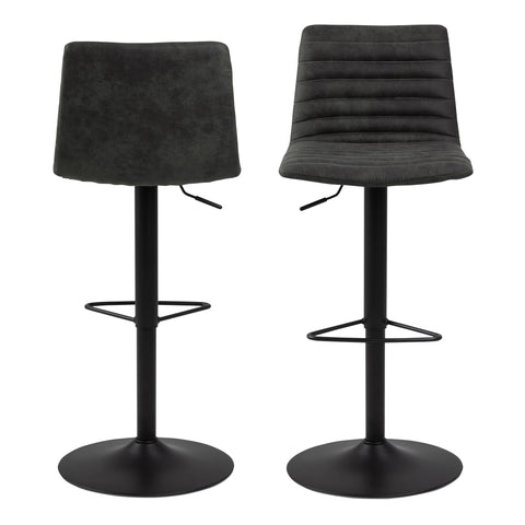 Kimmy Bar Stool in Grey Fabic Set of 2