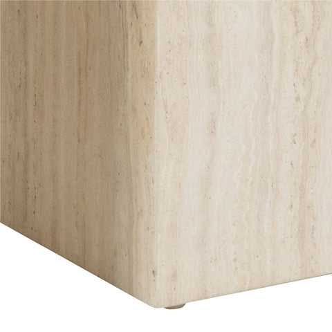 Dice Square Coffee Table Set in Light Travertine Effect