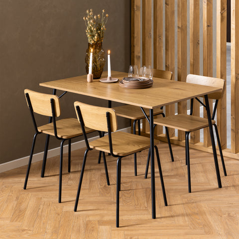 Peru Dining Table in Black and Oak