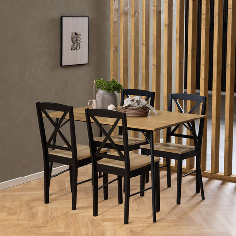 Peru Dining Table in Black and Oak