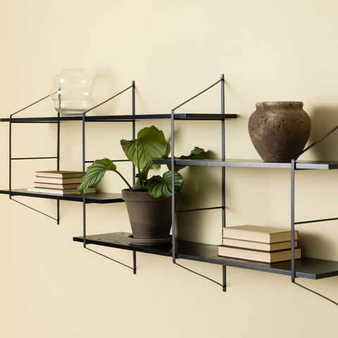 Belfast Wall Unit with 4 shelves in Black