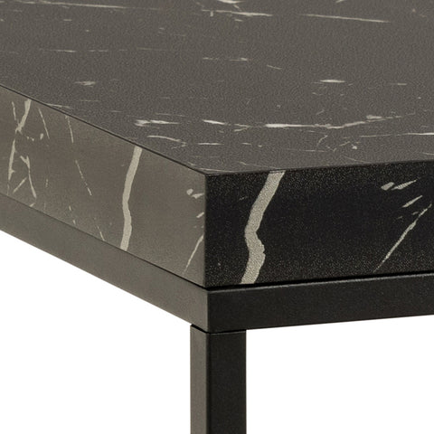 Barossa Coffee Table with Black Marble Effect Top & Black Steel Base 60cm